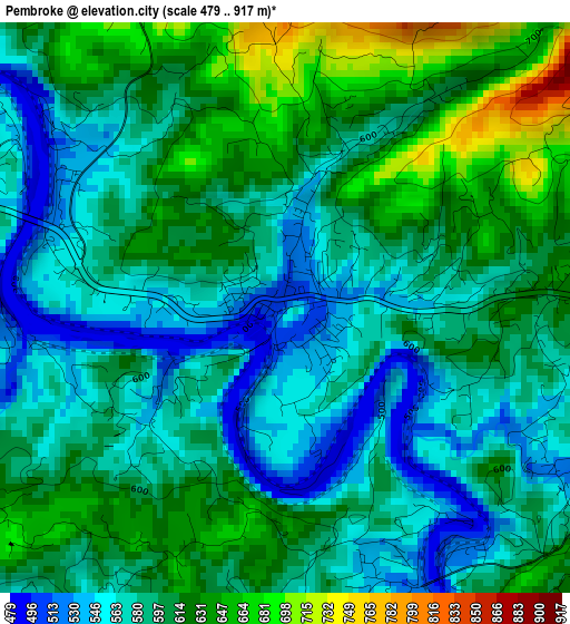 Pembroke elevation map