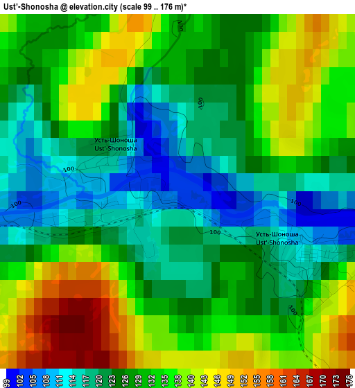 Ust’-Shonosha elevation map