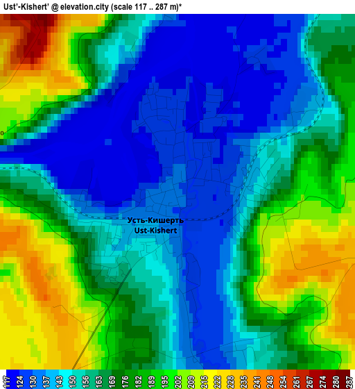 Ust’-Kishert’ elevation map