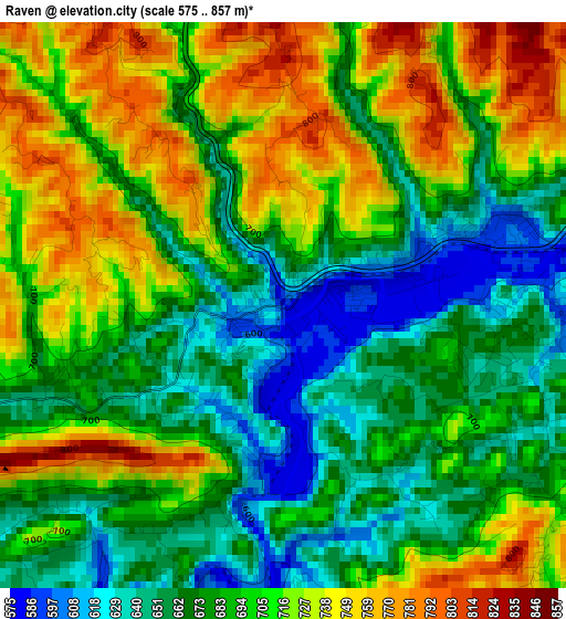 Raven elevation map