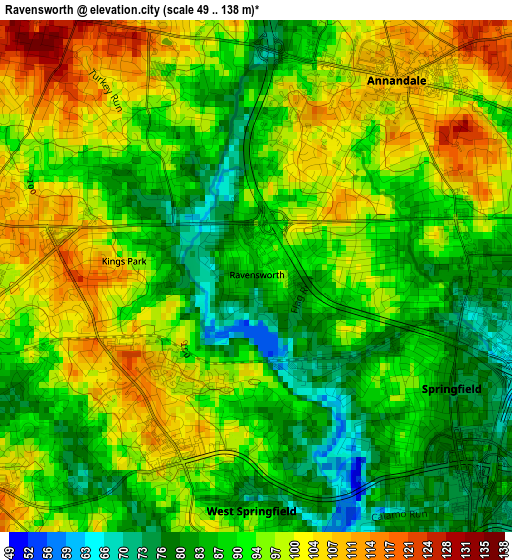 Ravensworth elevation map