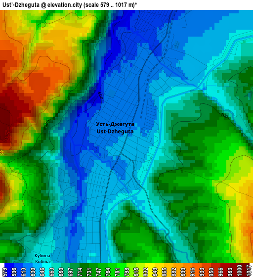 Ust’-Dzheguta elevation map