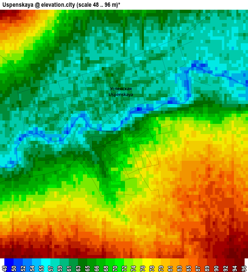 Uspenskaya elevation map