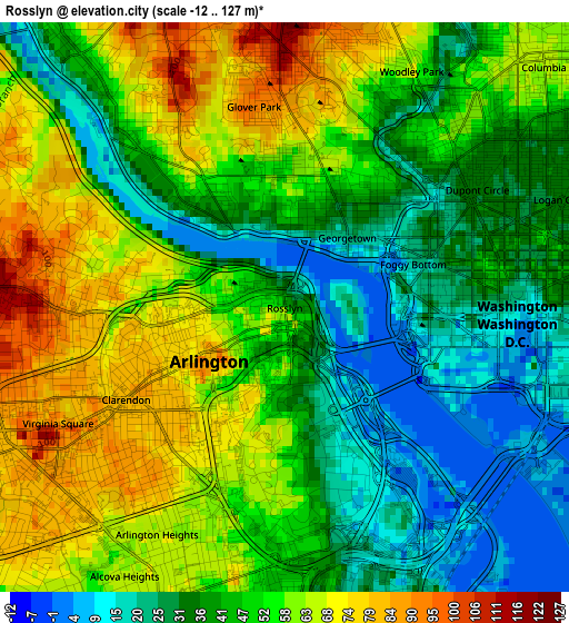 Rosslyn elevation map