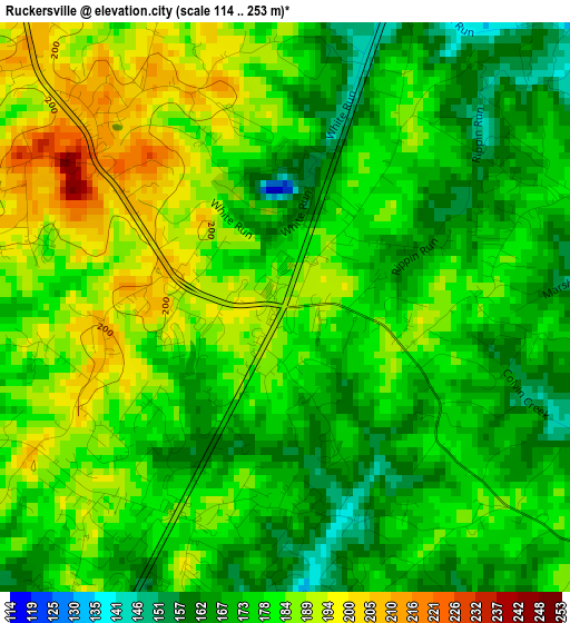 Ruckersville elevation map