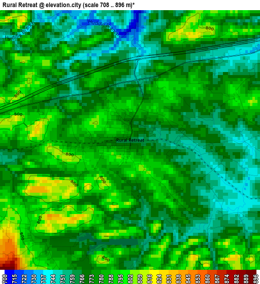 Rural Retreat elevation map