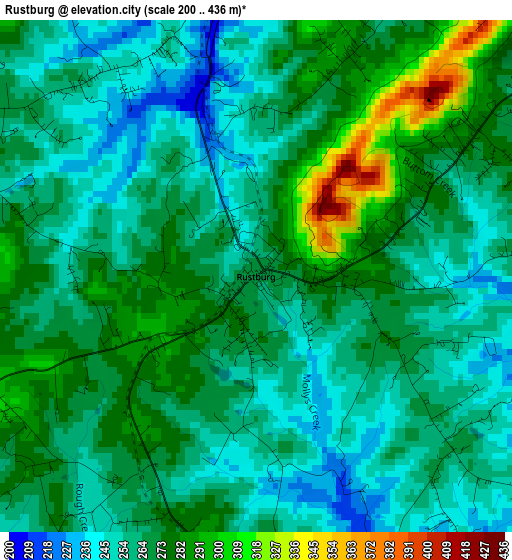 Rustburg elevation map