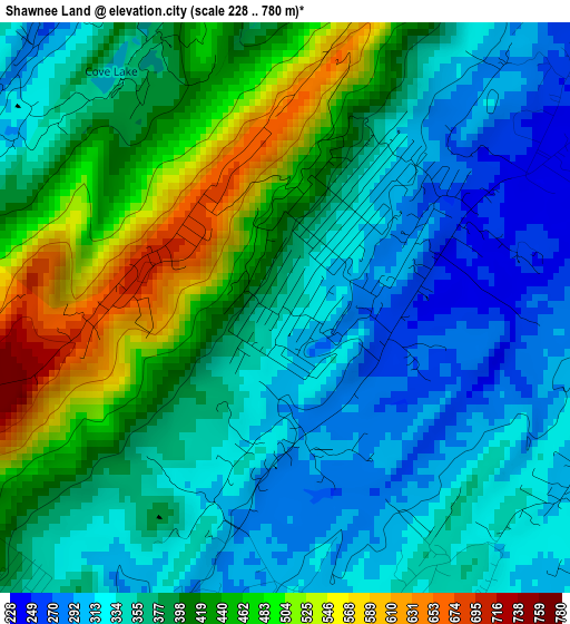 Shawnee Land elevation map