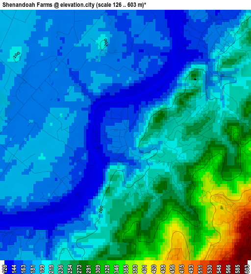 Shenandoah Farms elevation map