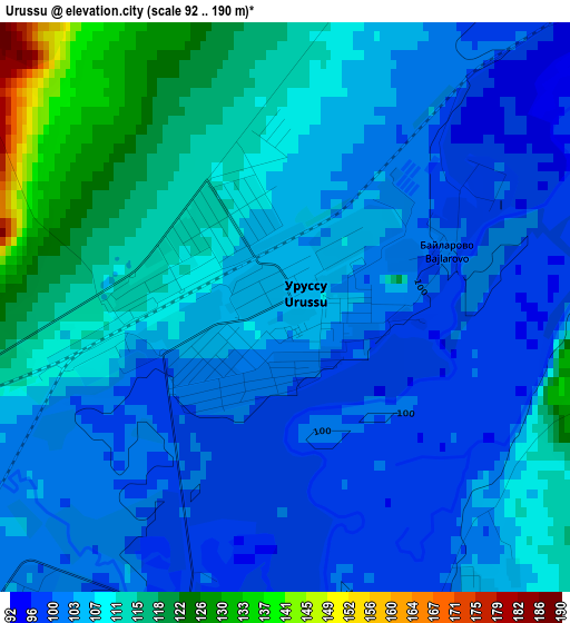 Urussu elevation map