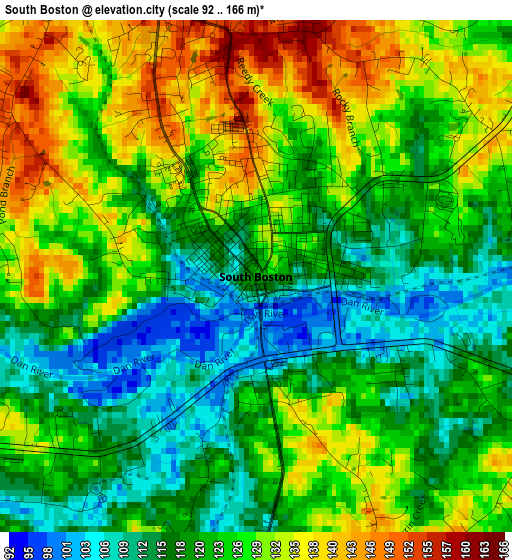 South Boston elevation map