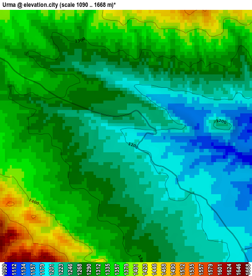 Urma elevation map