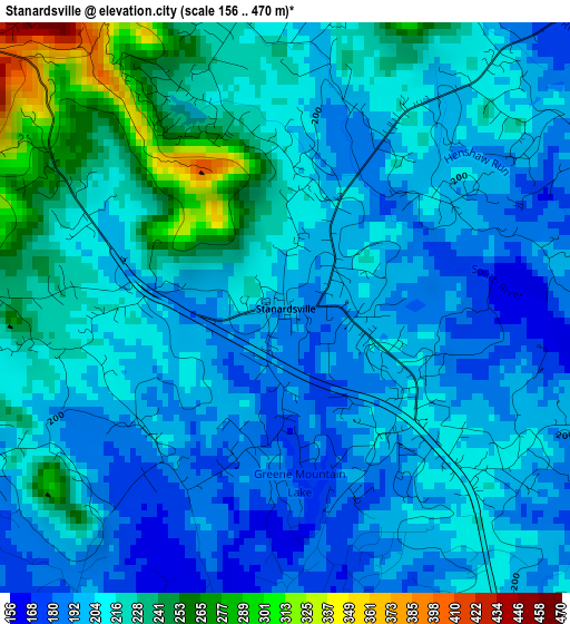 Stanardsville elevation map