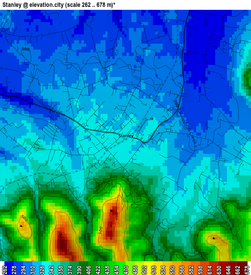 Stanley elevation map