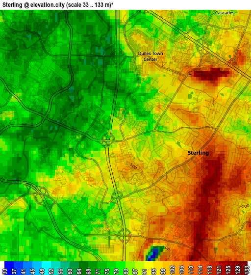 Sterling elevation map