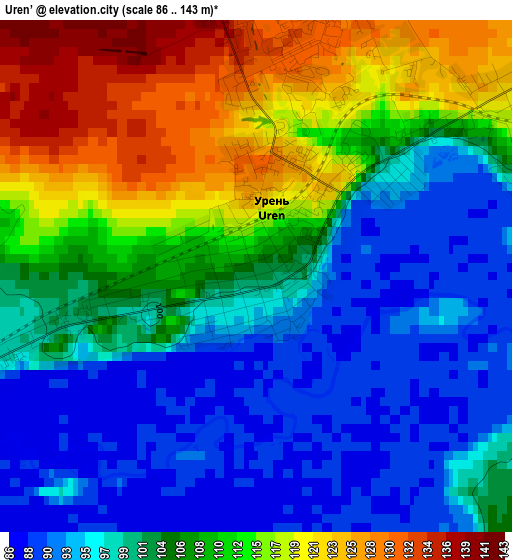 Uren’ elevation map