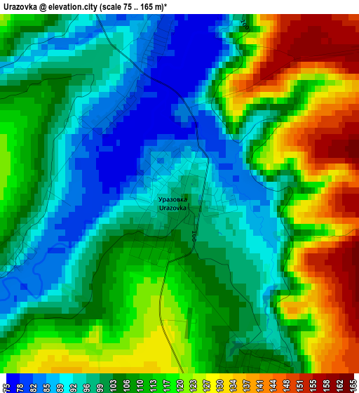 Urazovka elevation map