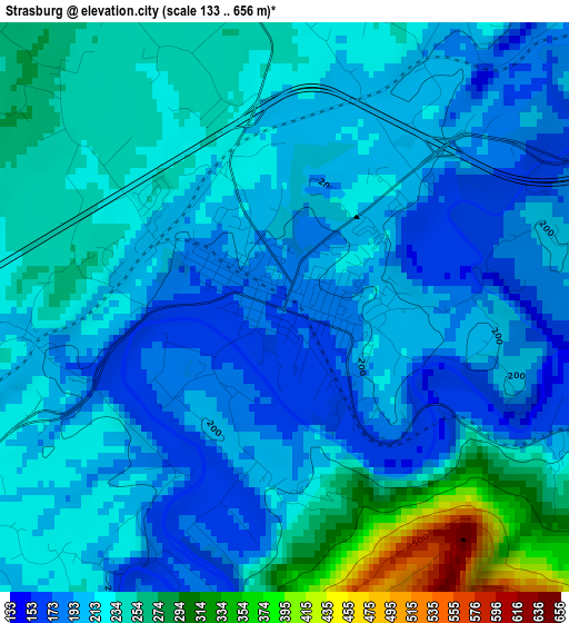 Strasburg elevation map