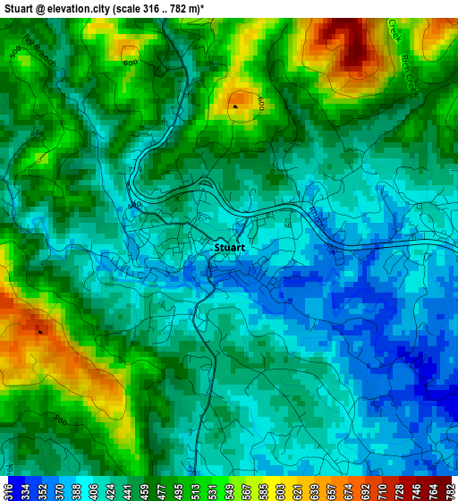 Stuart elevation map