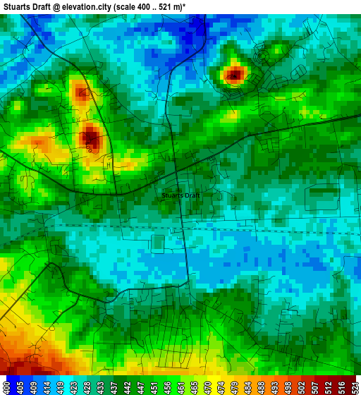 Stuarts Draft elevation map