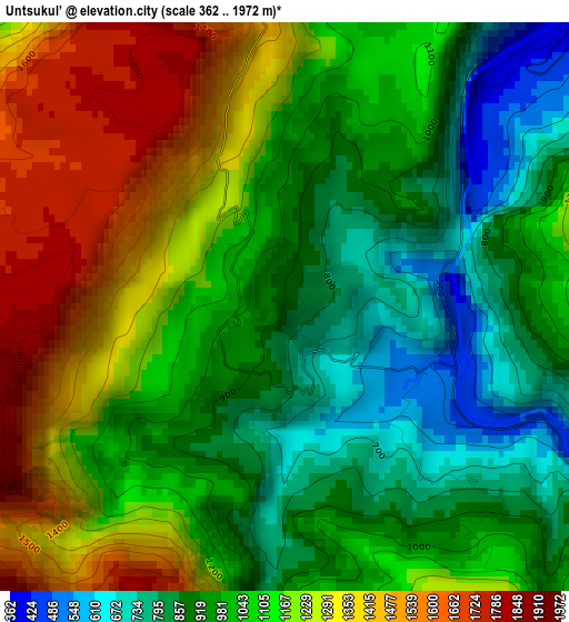 Untsukul’ elevation map