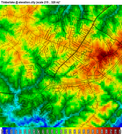 Timberlake elevation map