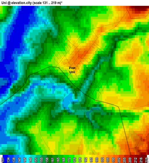 Uni elevation map