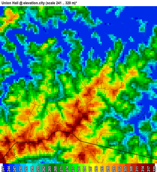 Union Hall elevation map