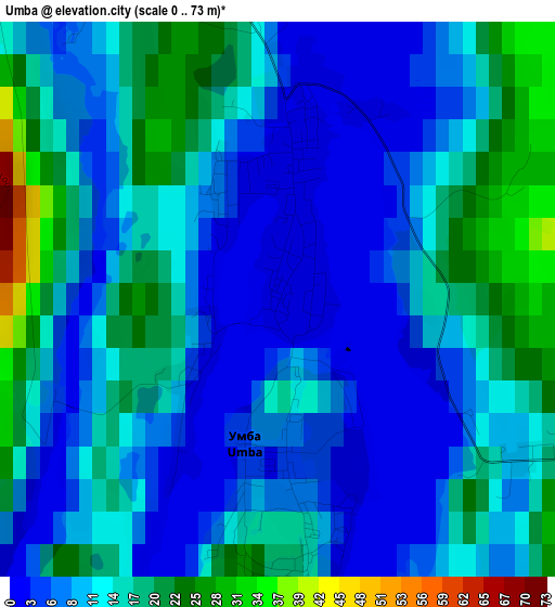 Umba elevation map