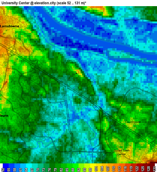 University Center elevation map