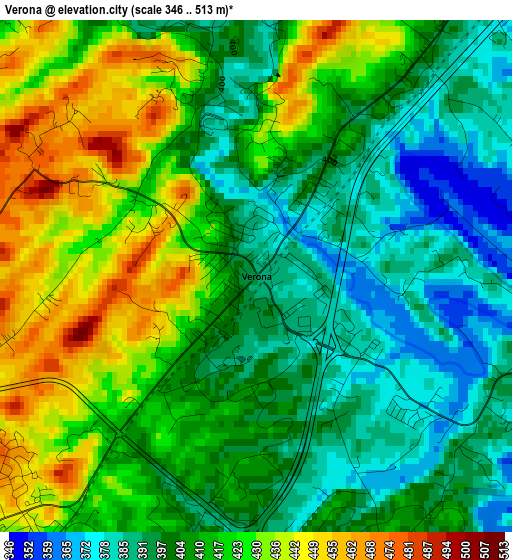 Verona elevation map