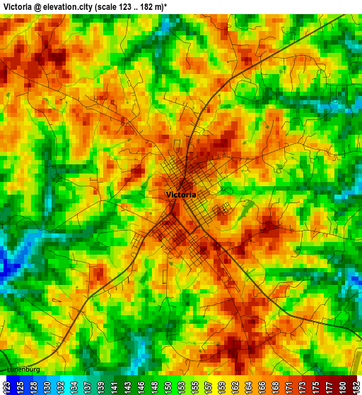 Victoria elevation map