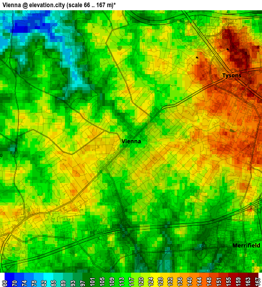 Vienna elevation map