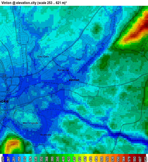 Vinton elevation map