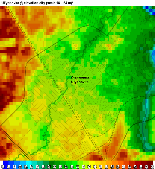 Ul’yanovka elevation map