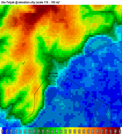 Ulu-Telyak elevation map