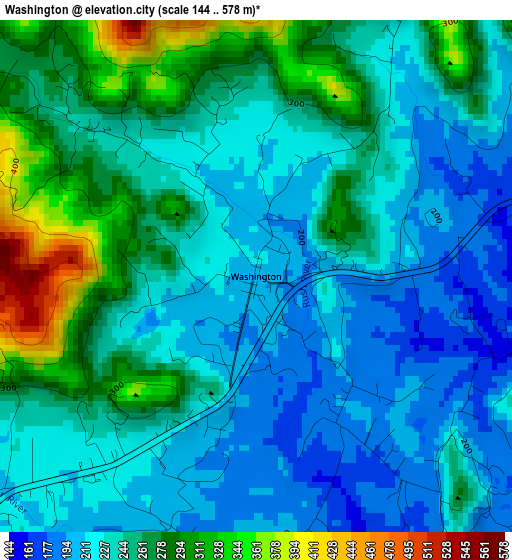 Washington elevation map