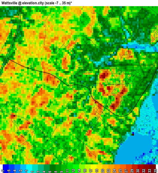 Wattsville elevation map