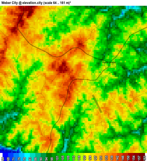 Weber City elevation map