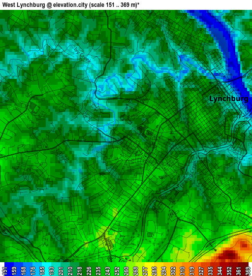 West Lynchburg elevation map