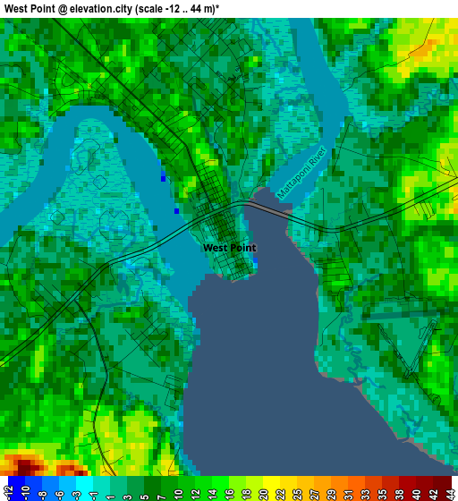 West Point elevation map