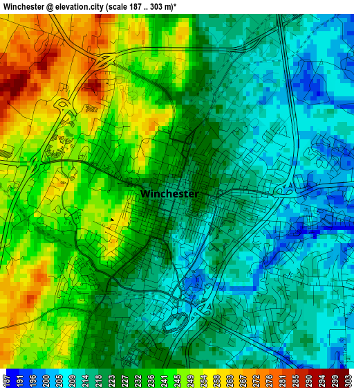 Winchester elevation map