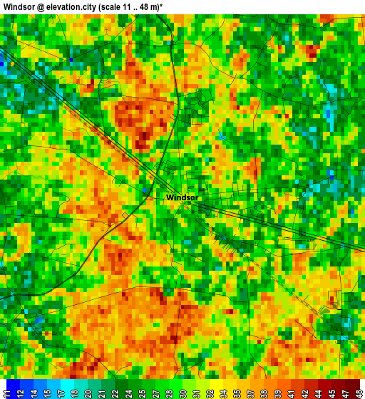 Windsor elevation map