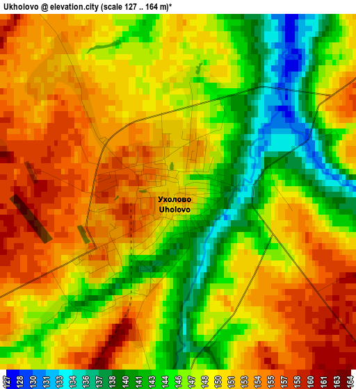 Ukholovo elevation map