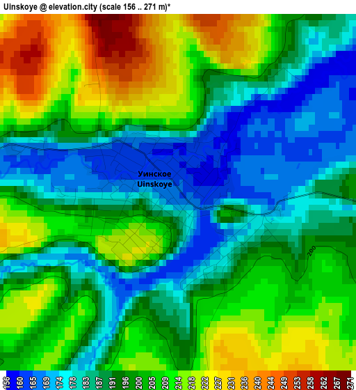 Uinskoye elevation map