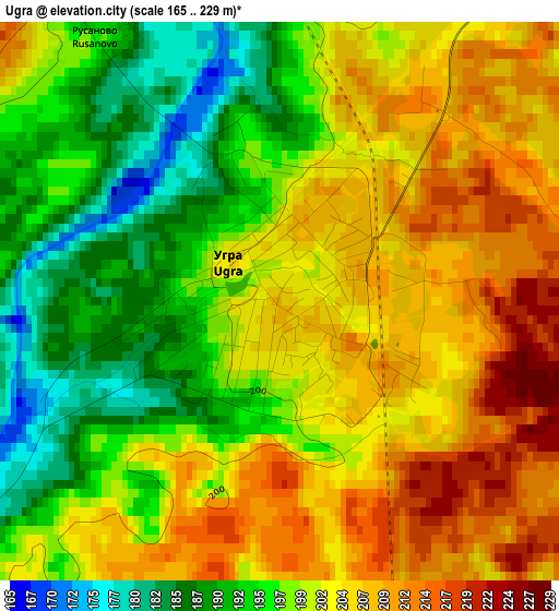 Ugra elevation map