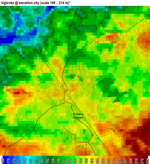 Uglovka elevation map