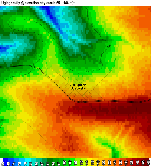 Uglegorskiy elevation map