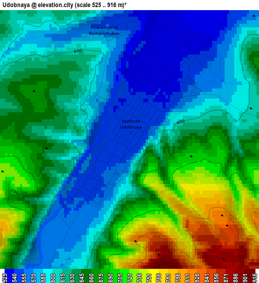 Udobnaya elevation map