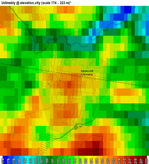 Udimskiy elevation map